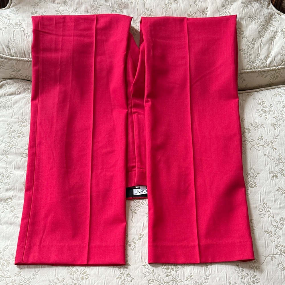 Argent Women's Red Straight Leg Wool Pants Size 8 - Picture 4 of 11